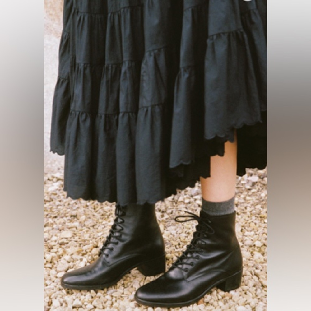 Christy Dawn “Dawn” Black Noir Leather Ankle Boots